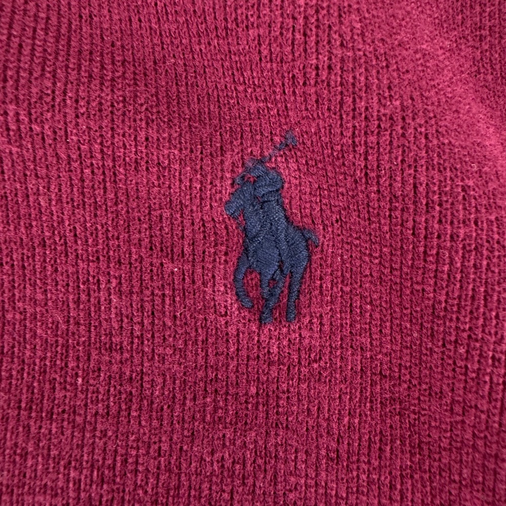 Polo Ralph Lauren XL Burgundy Quarter Zip Pullover Sweatshirt Pony Logo - Picture 4 of 6